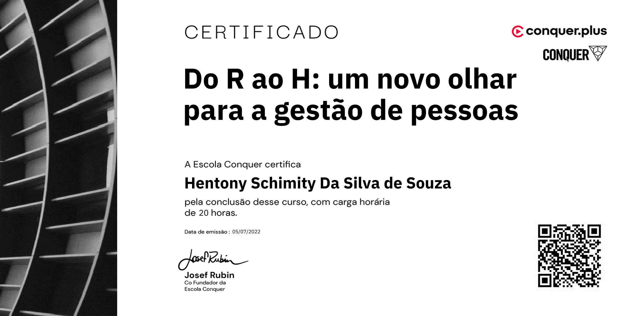 Certificado de Do R ao H: um novo olhar para a gestão de pessoas